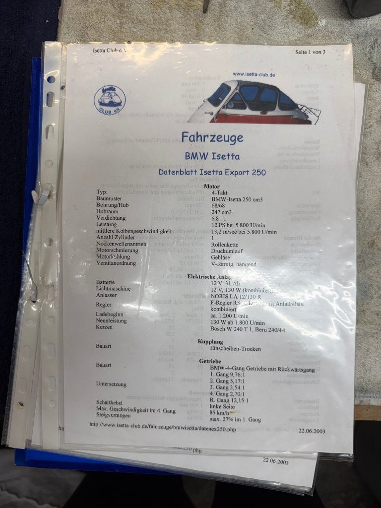 Oldtimer Bmw Isetta Handboek, Ophalen of Verzenden, Gebruikt