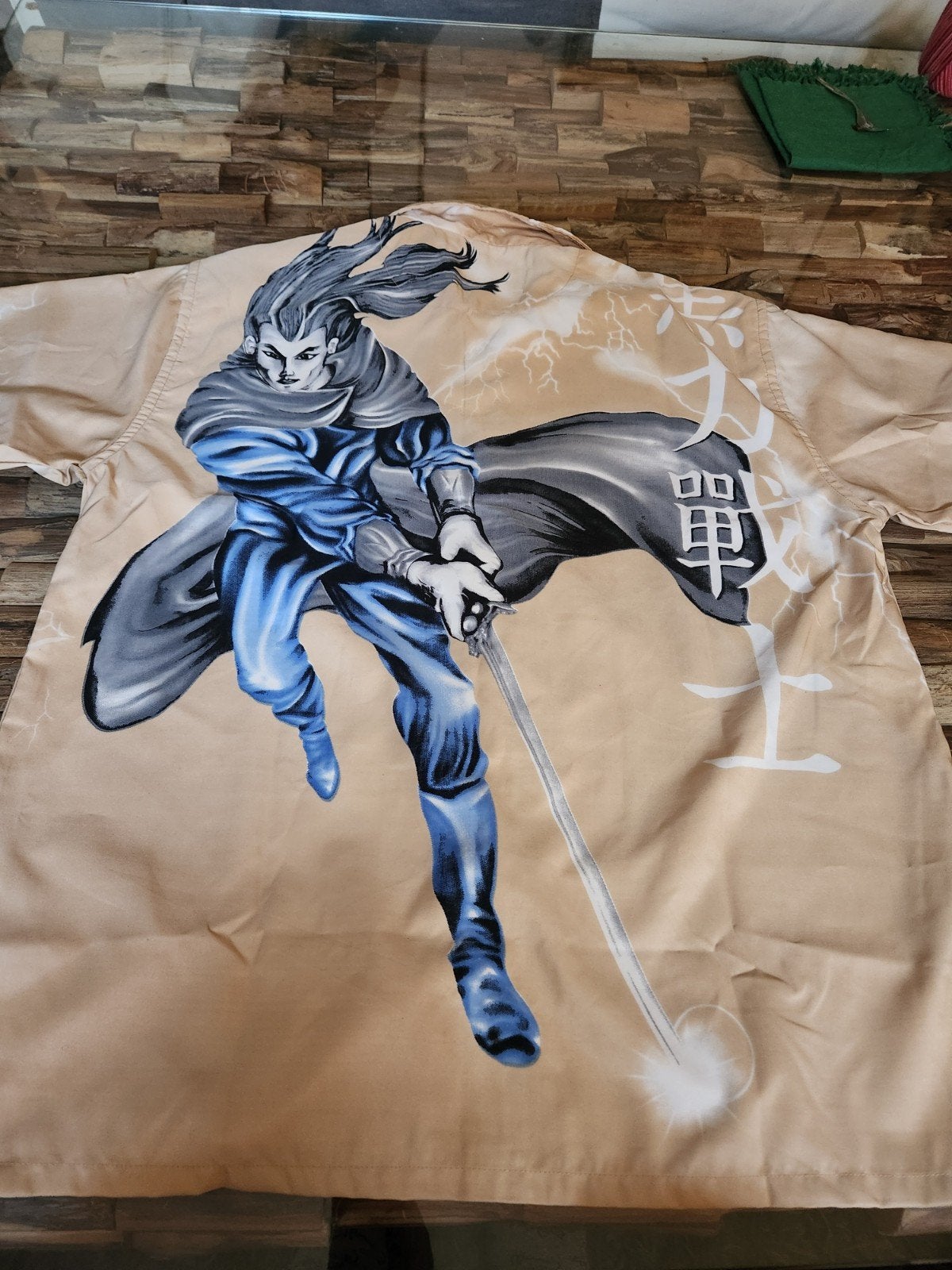 Anime Overhemd Korte Mouwen Heren Maat XL - Zachte Stof, Beige, B.S.X. Casuals, Ophalen of Verzenden, Gedragen