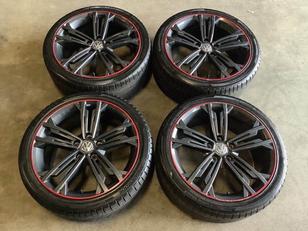 VW Golf 7 GTI GTD GTE 18 inch originele velgen + Zomerbanden, 18 inch, Gebruikt, Info@velgenset.nl, Ophalen of Verzenden