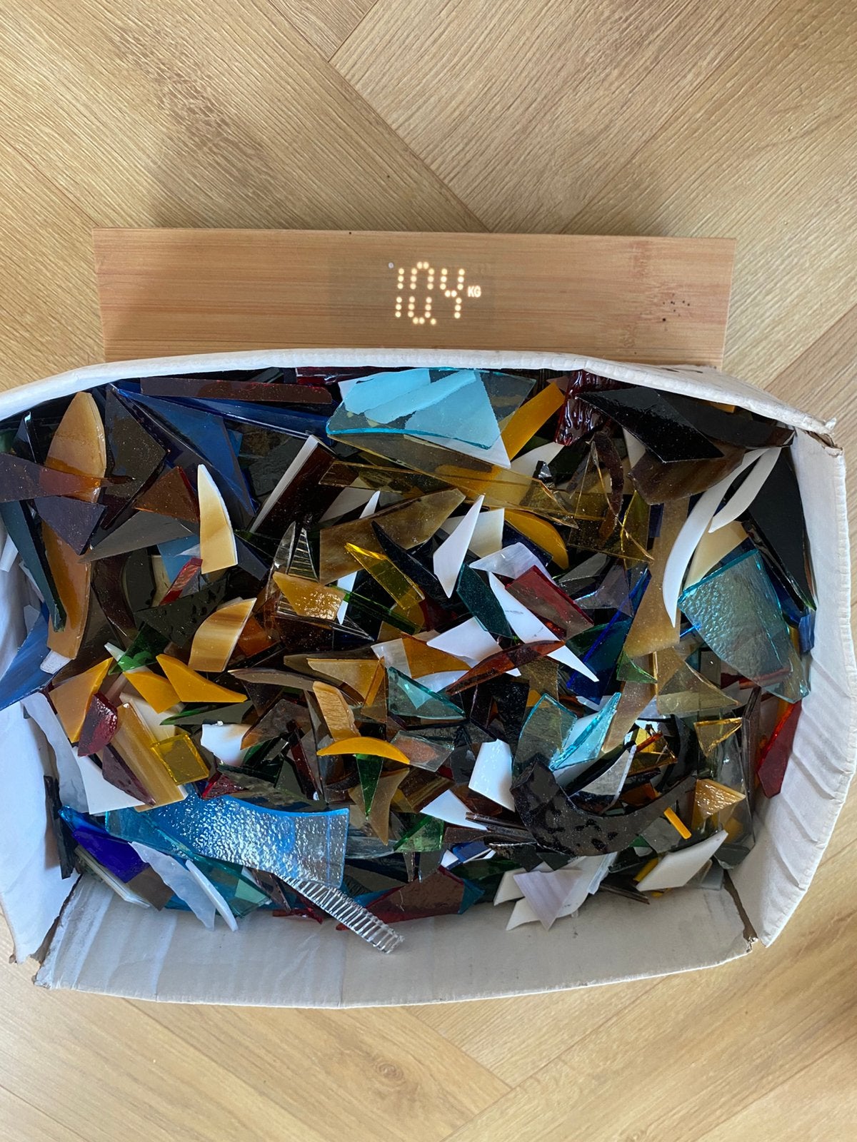 10 kilo Glasmozaiek - Doos glas in lood restjes, Ophalen, Minder dan 80 cm, Glas in lood