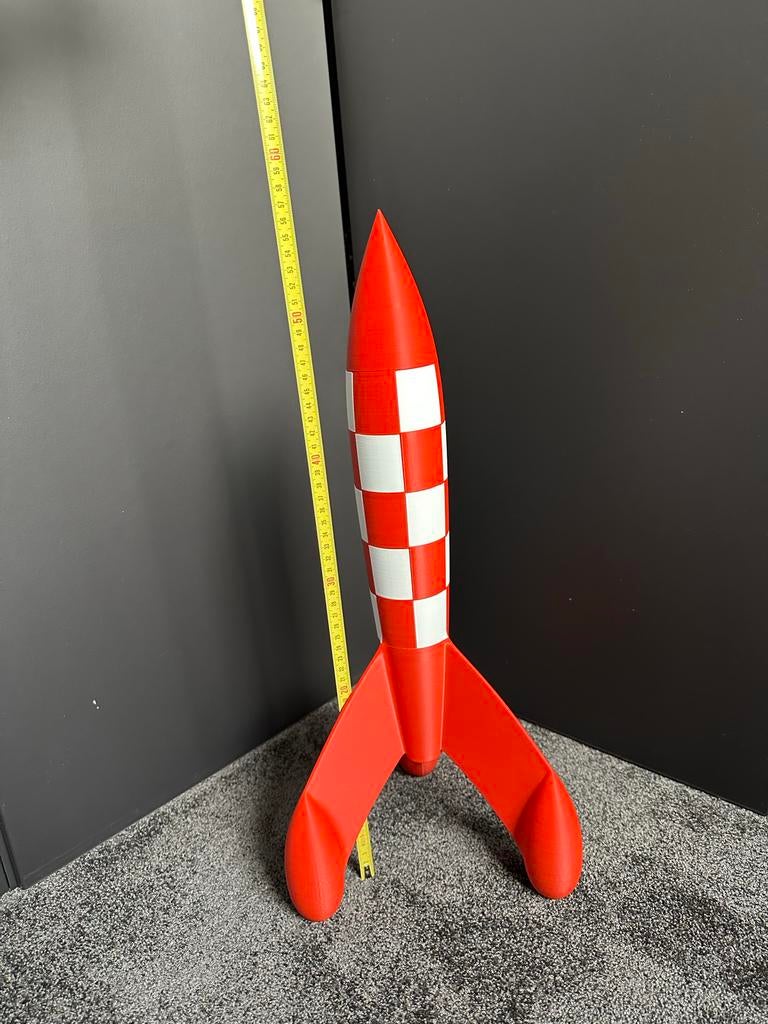 Grote Kuifje Raket - 57 cm hoog - Ruimtevaart Decoratie, Ophalen of Verzenden, Kuifje, Nieuw, Beeldje of Figuurtje