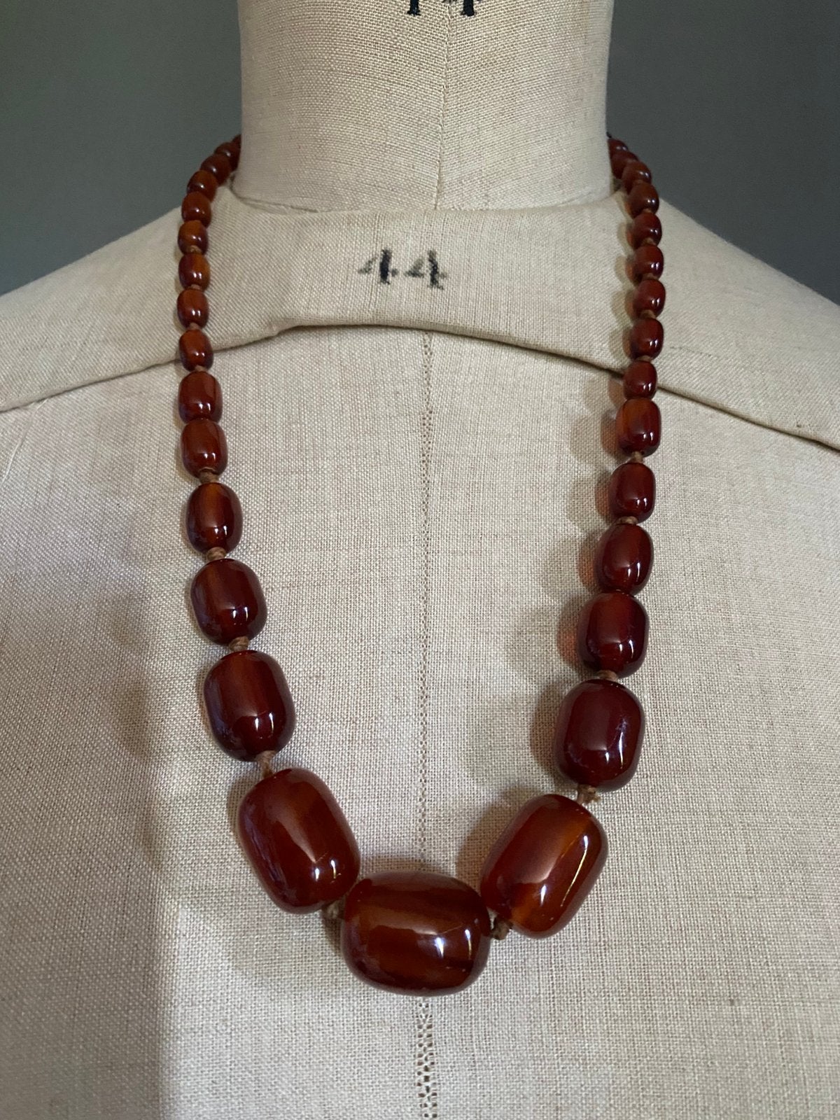 Amber bakeliet ketting (gereserveerd), Ophalen of Verzenden, Overige materialen, Ketting