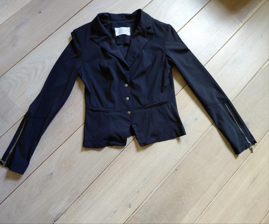 Als nieuw travelstof JANE LUSHKA ds jasje mt S, Blauw, Ophalen of Verzenden, Zo goed als nieuw, Jane Lushka