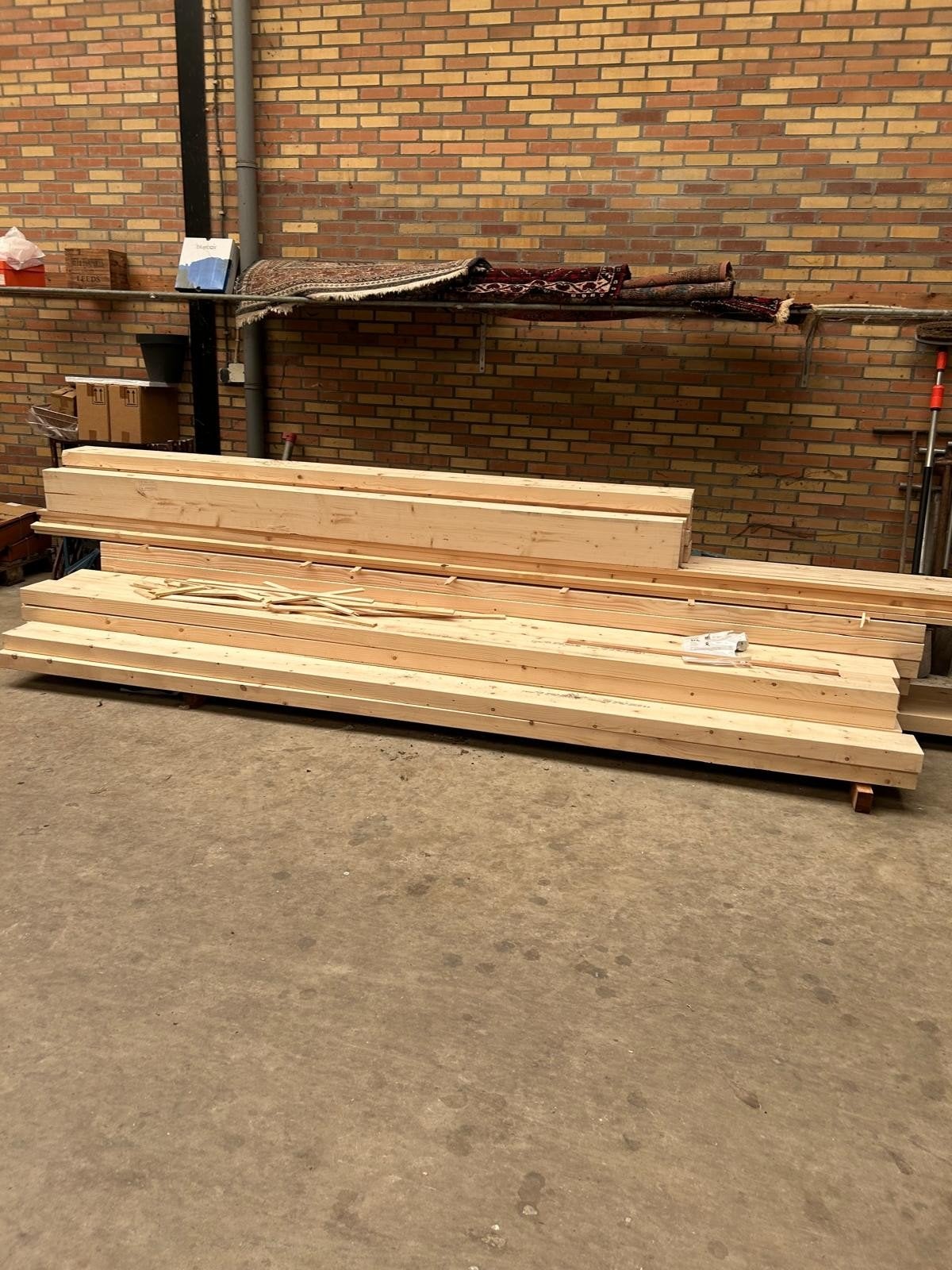 Houten balken en panlatten voor dakconstructie - Nieuw, Doe-het-zelf en Verbouw, Hout en Planken, Nieuw, Balk, Overige houtsoorten