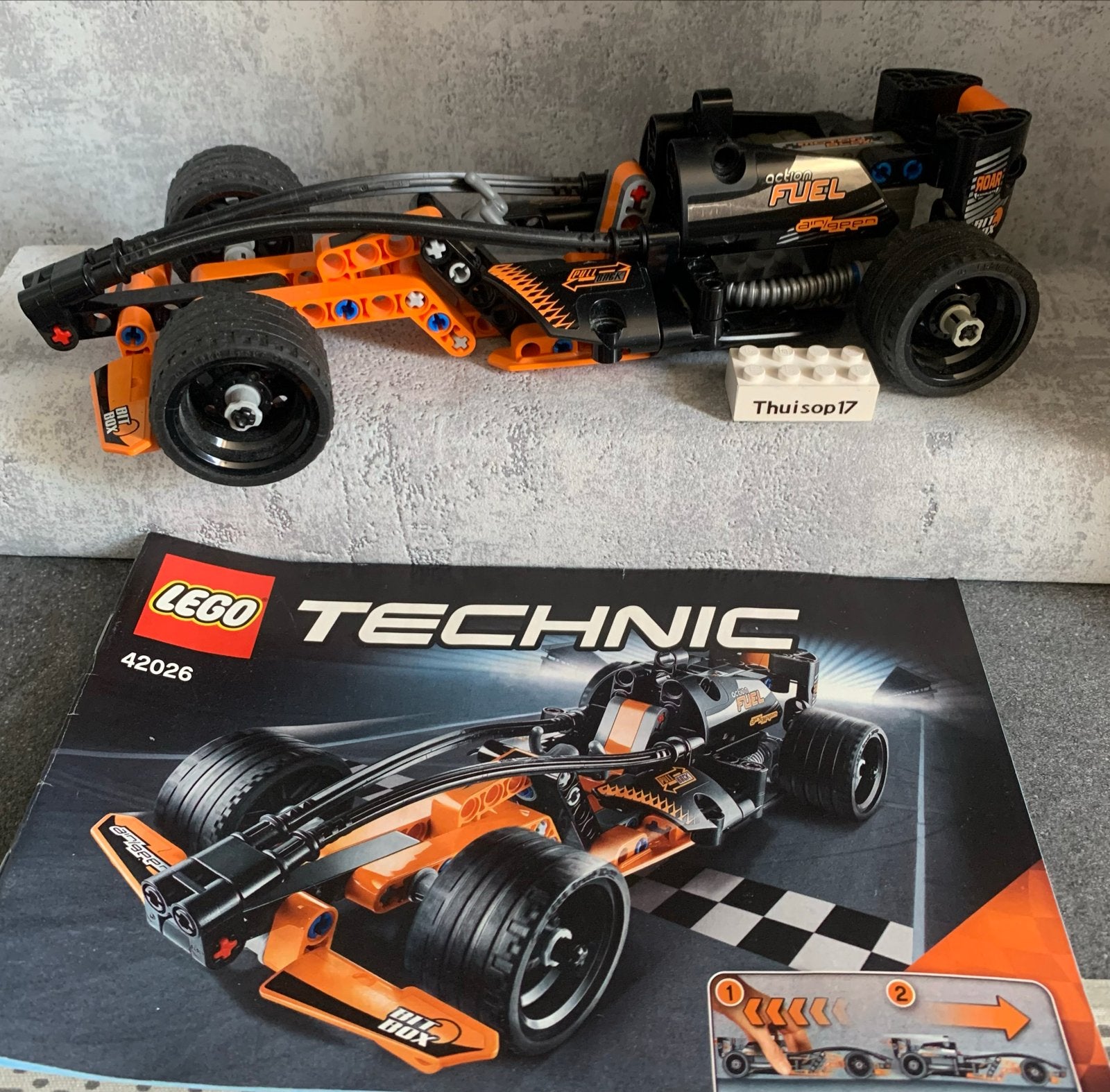 LEGO Technic 42026 Zwarte Racewagen met Oranje Accenten, Ophalen of Verzenden, Zo goed als nieuw