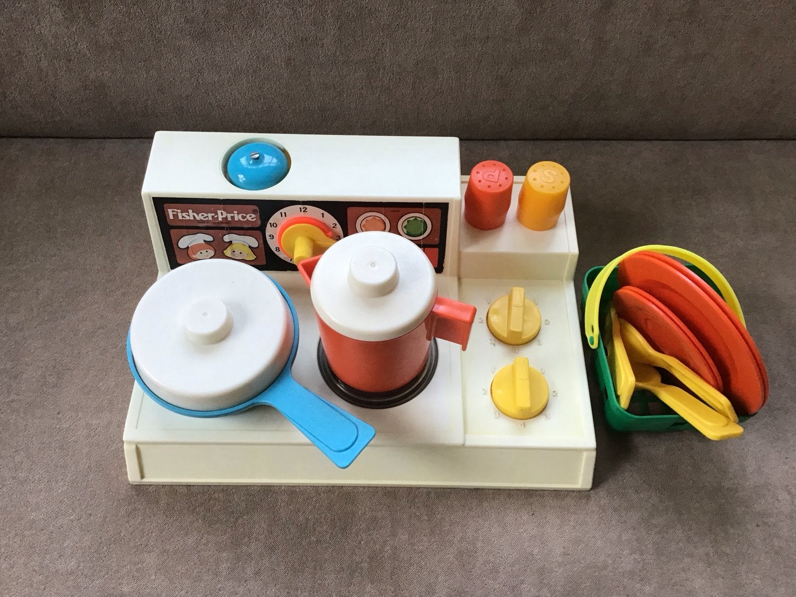 Vintage Fisher-Price Speelkeukentje met Accessoires, Ophalen of Verzenden, Gebruikt, Speelset, Met licht