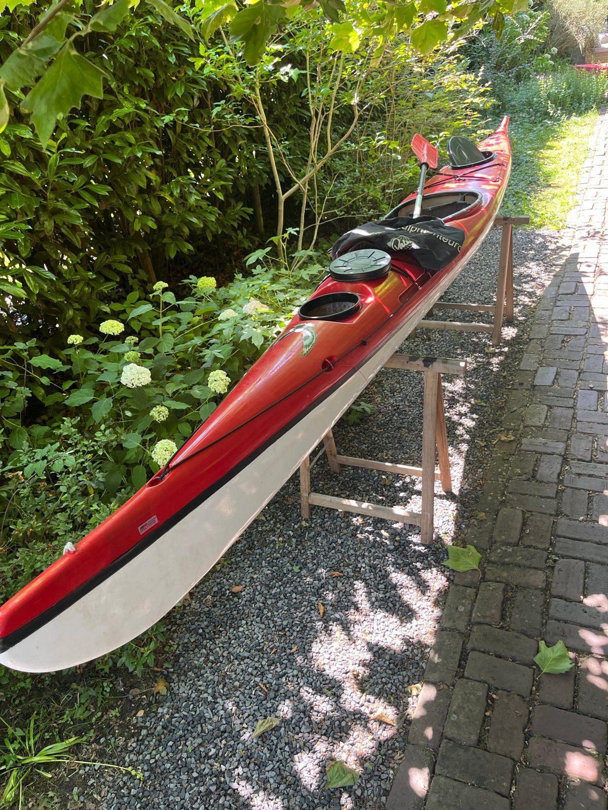 Kajak 510 cm met peddel en spatzeilen, Watersport en Boten, Kajaks, Ophalen, Gebruikt, 1-persoons