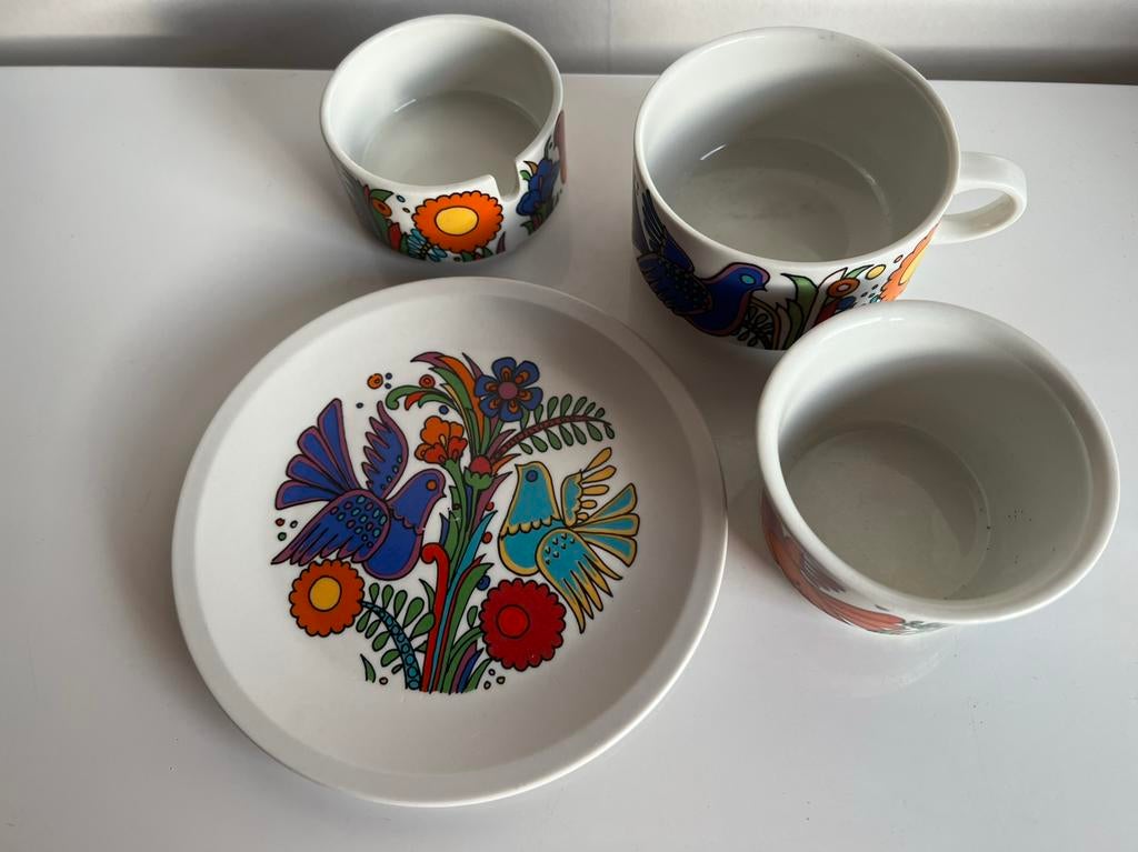 Set 4 Villeroy & Boch Acapulco Bord Soepkop Asbak Jaren 70, Ophalen of Verzenden