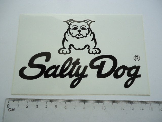 sticker oud SALTY DOG buldog logo mode fashion retro hond, Verzamelen, Verzenden, Zo goed als nieuw, Bedrijf of Vereniging