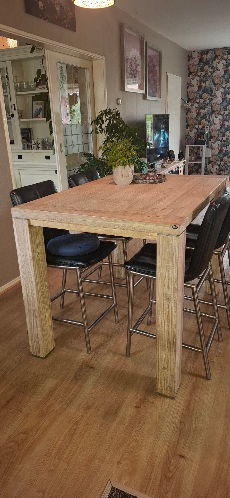 Henders & Hazel bartafel met barstoelen, Huis en Inrichting, Ophalen, 100 tot 150 cm, 50 tot 100 cm, Zo goed als nieuw
