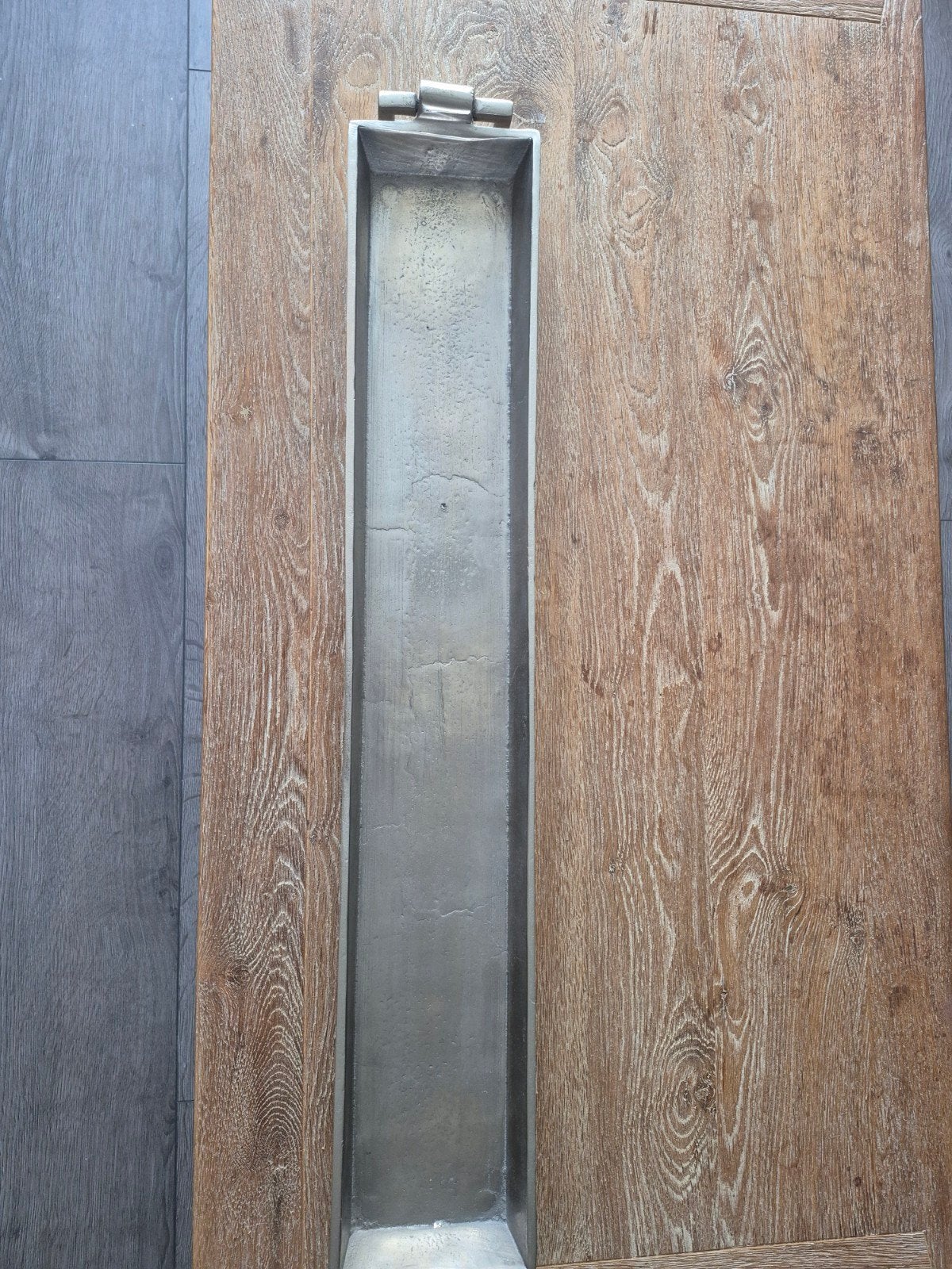 Chroom Schaal - 85cm lang, 13,5cm breed, 6cm hoog, Gebruikt, Schaal, Ophalen of Verzenden, Metaal