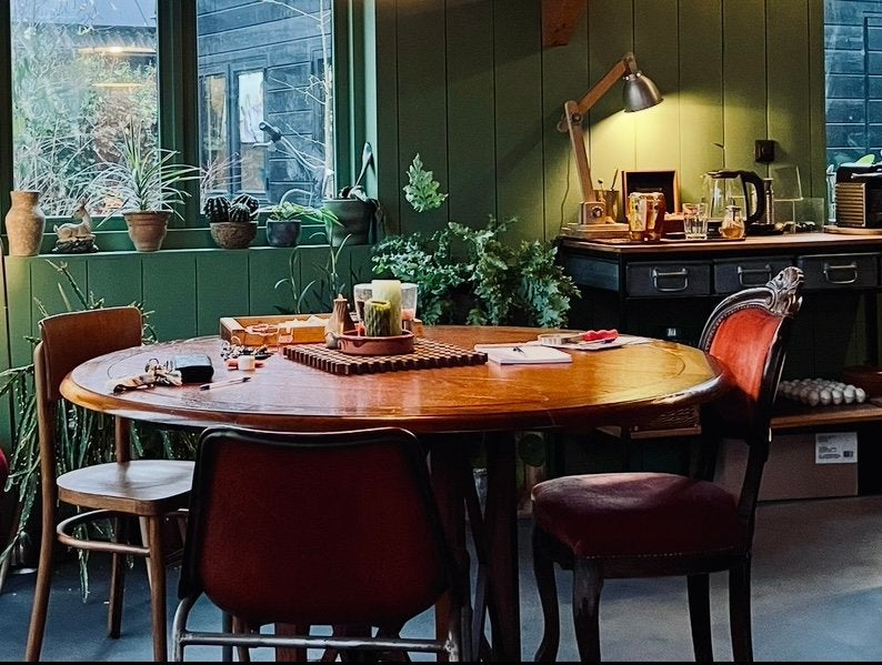 Ronde eettafel antiek, Ophalen, Gebruikt, 100 tot 150 cm, Rond