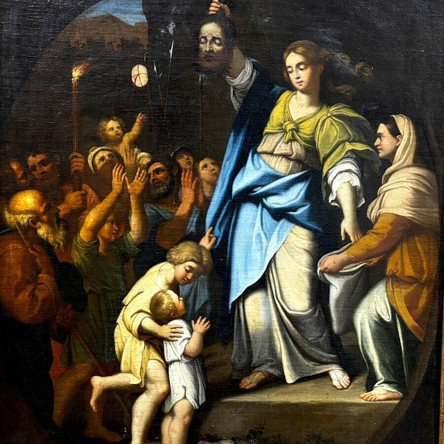 Judith toont hoofd van Holofernes [Italiaans 17e/18e eeuw], Overige stijlen, Doek, Portret of Personen, Ophalen of Verzenden