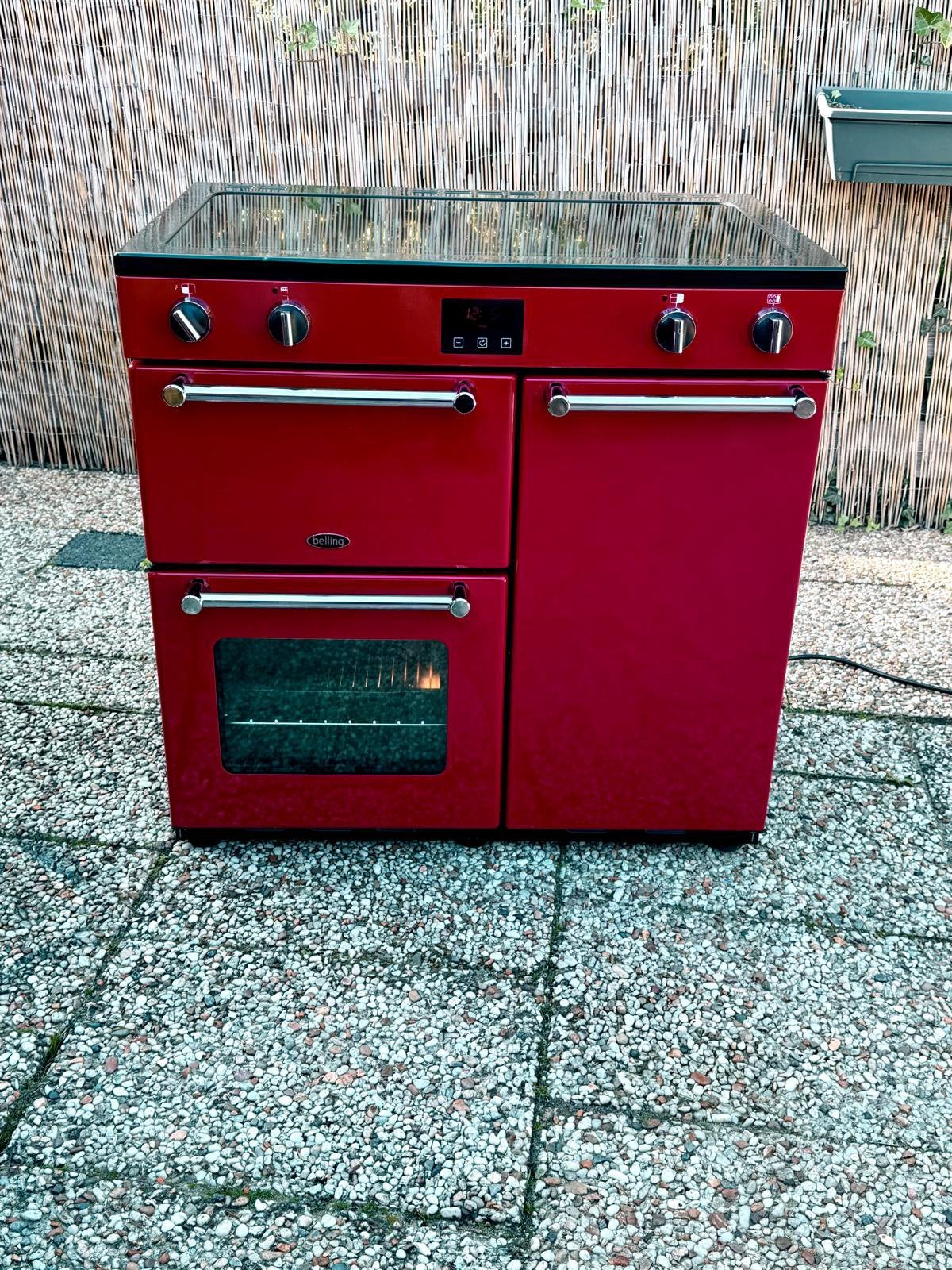 Inductie Belling Fornuis, 60 cm of meer, Zo goed als nieuw, Inductie, Vrijstaand