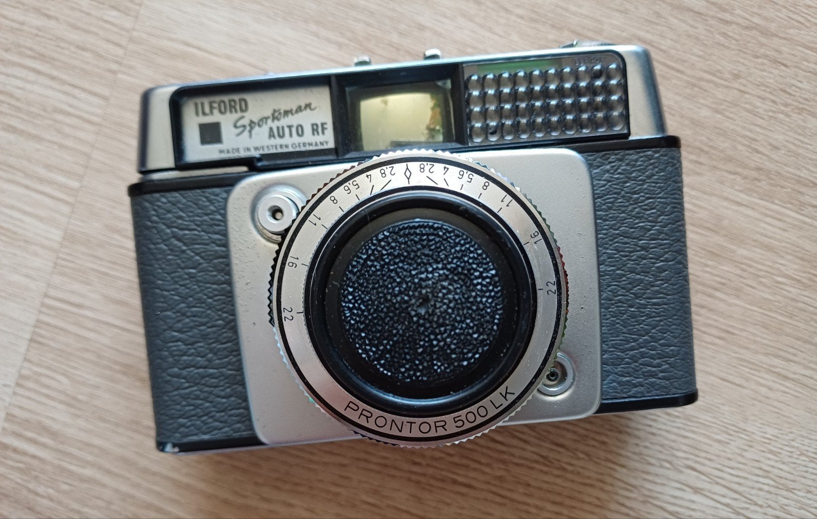 Vintage Ilford Sportsman Auto RF camera met lederen tas, Ophalen of Verzenden, Compact, Overige Merken