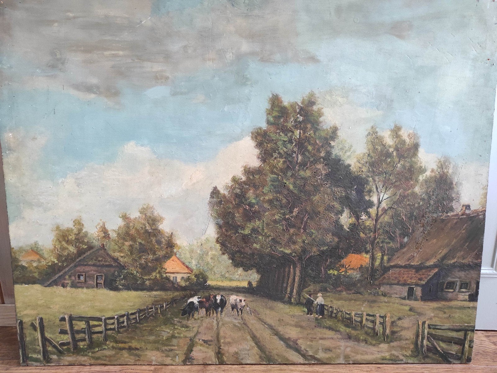 Olieverf schilderij boerderij in landschap, stijl Kranenburg, Ophalen