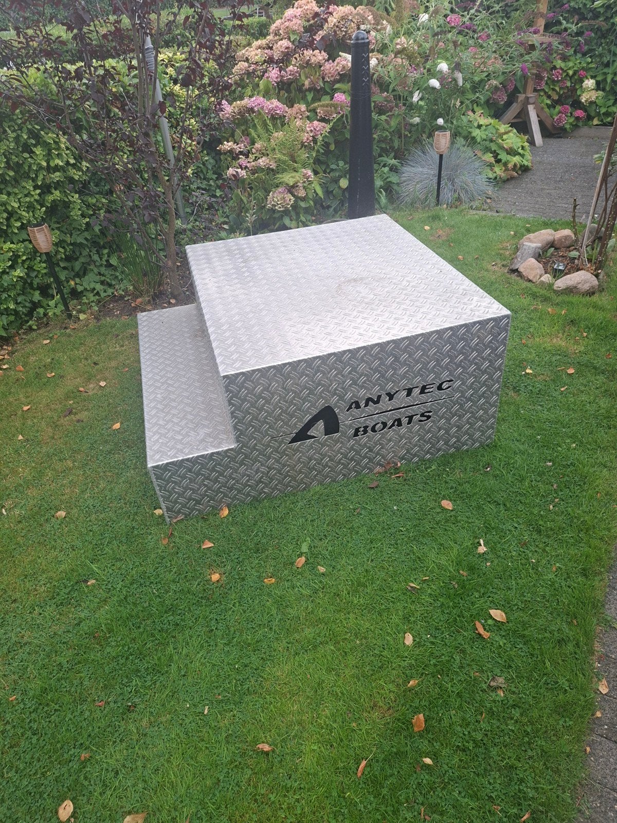 Grote aluminium traanplaat opstap voor Stacaravan, Chalet., Ophalen, Zo goed als nieuw