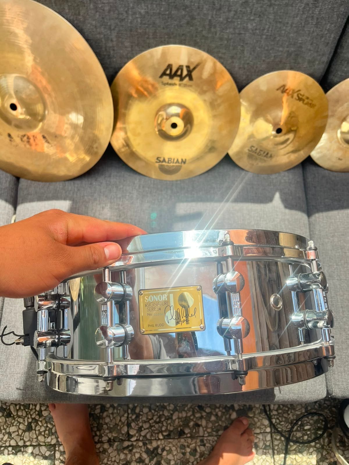 Sonor signature Snare Drum  14 inch met case, Ophalen of Verzenden, Zo goed als nieuw, Sonor
