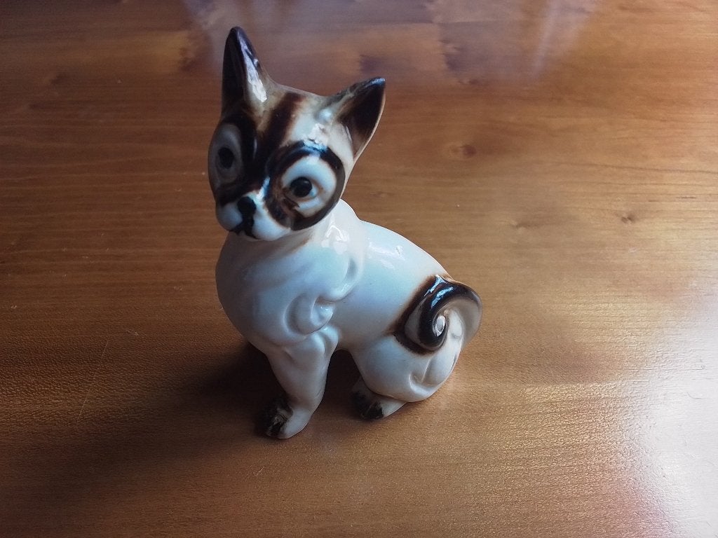 Vintage beeldje van een Siamese kat, Ophalen of Verzenden, Zo goed als nieuw, Dier