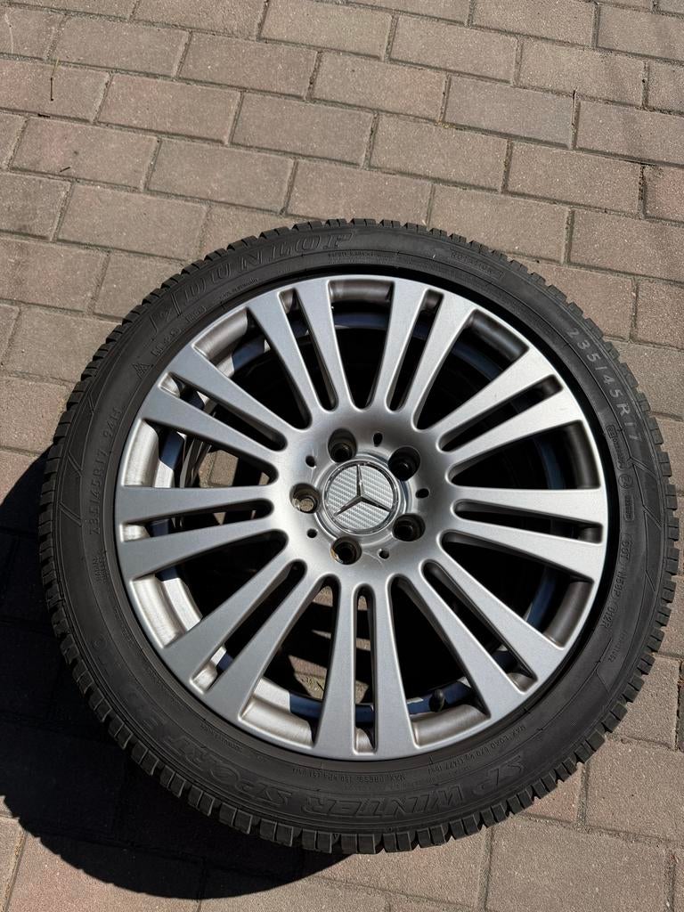 Mercedes wielen 17 inch met Dunlop banden, Auto-onderdelen, Banden en Velgen, Ophalen, Gebruikt, Banden en Velgen, 17 inch