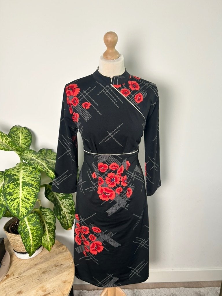 King Louie maat L Kimono Aziatische jurk 3448, Kleding | Dames, Zwart, Maat 42/44 (L), Ophalen of Verzenden, Zo goed als nieuw