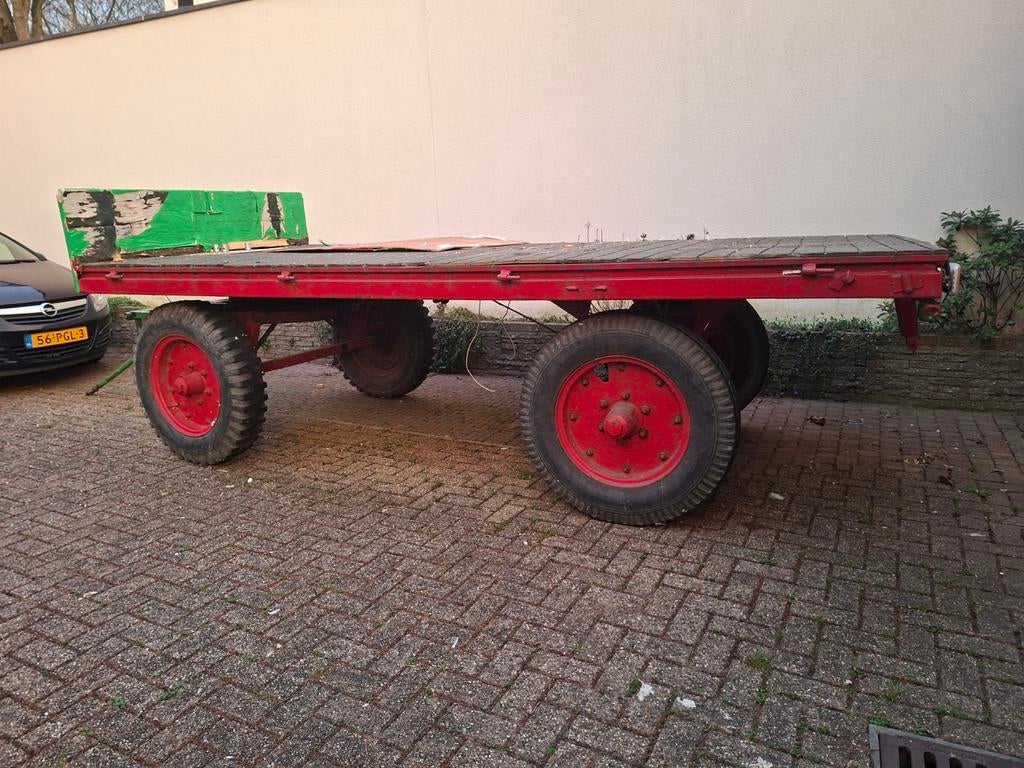 Platte kar 4 x 2 meter, 100 liter of meer, Ophalen of Verzenden, Gebruikt, Transportkar