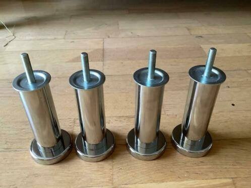 metalen meubelpoten kastpoten losse poten H 12 cm, Ophalen, Zo goed als nieuw, Metaal