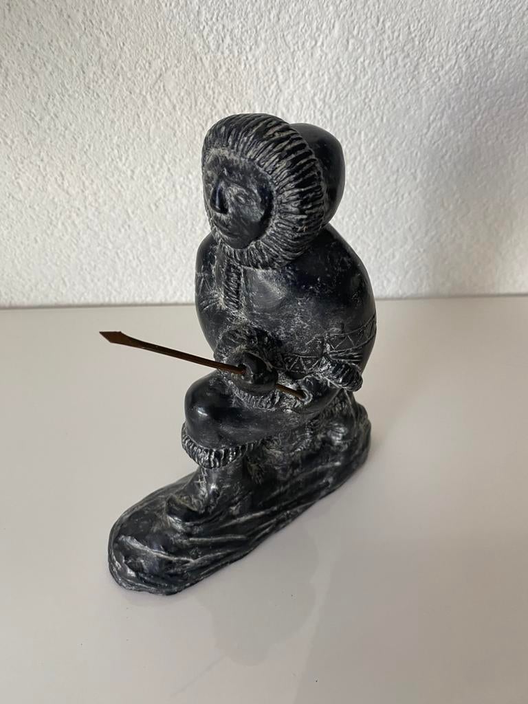 Beeldje Inuit/eskimo, speksteen,Wolf, Canada, Ophalen