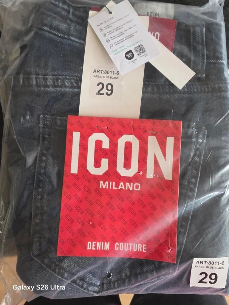 ICON MILANO Denim Couture Jeans - Maat 29, ICON MILANO, Blauw, Nieuw, W32 (confectie 46) of kleiner