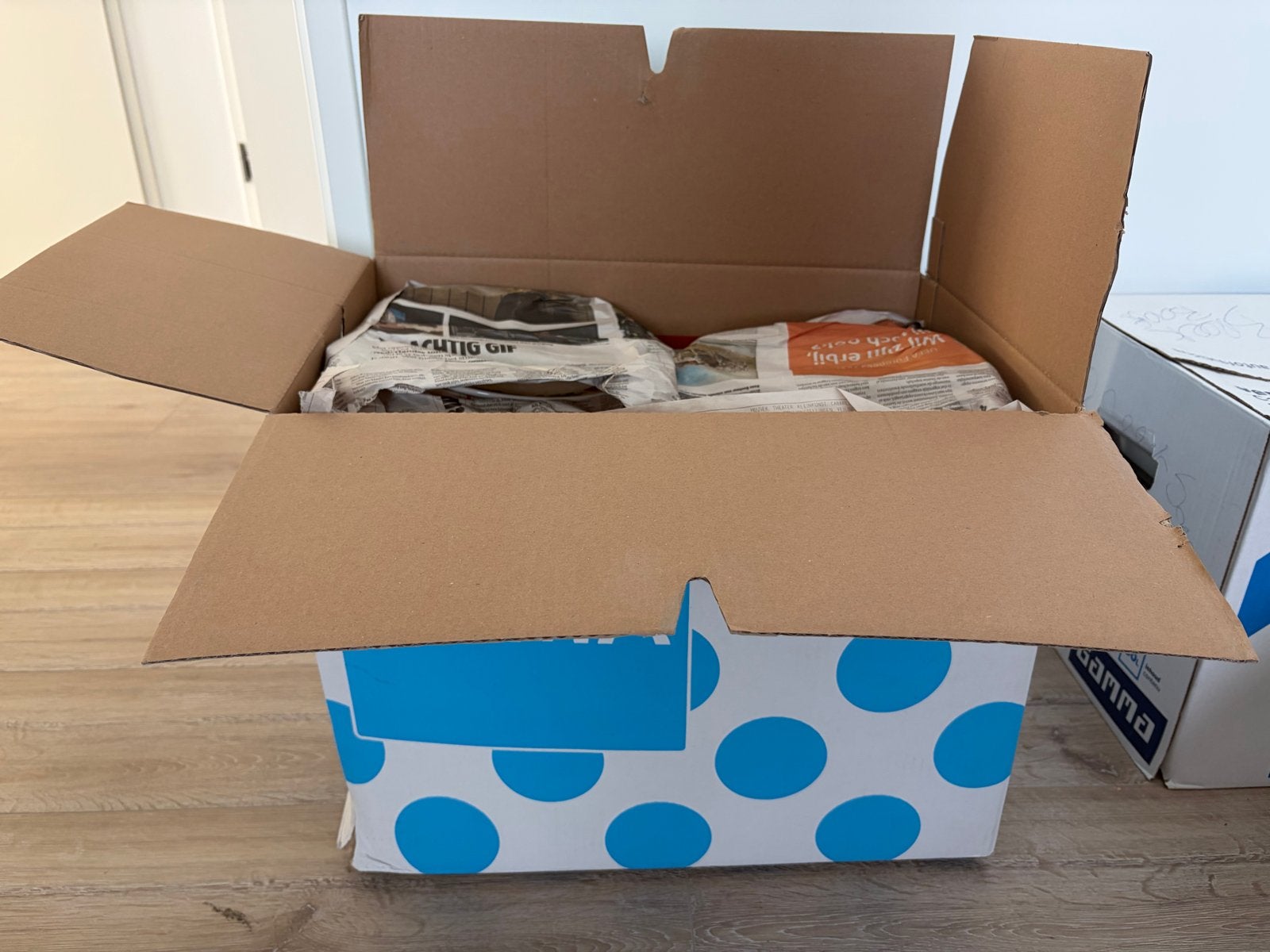 Hele verhuisdoos vol met Boerenbont servies, Ophalen, Gebruikt, Overige merken, Keramiek