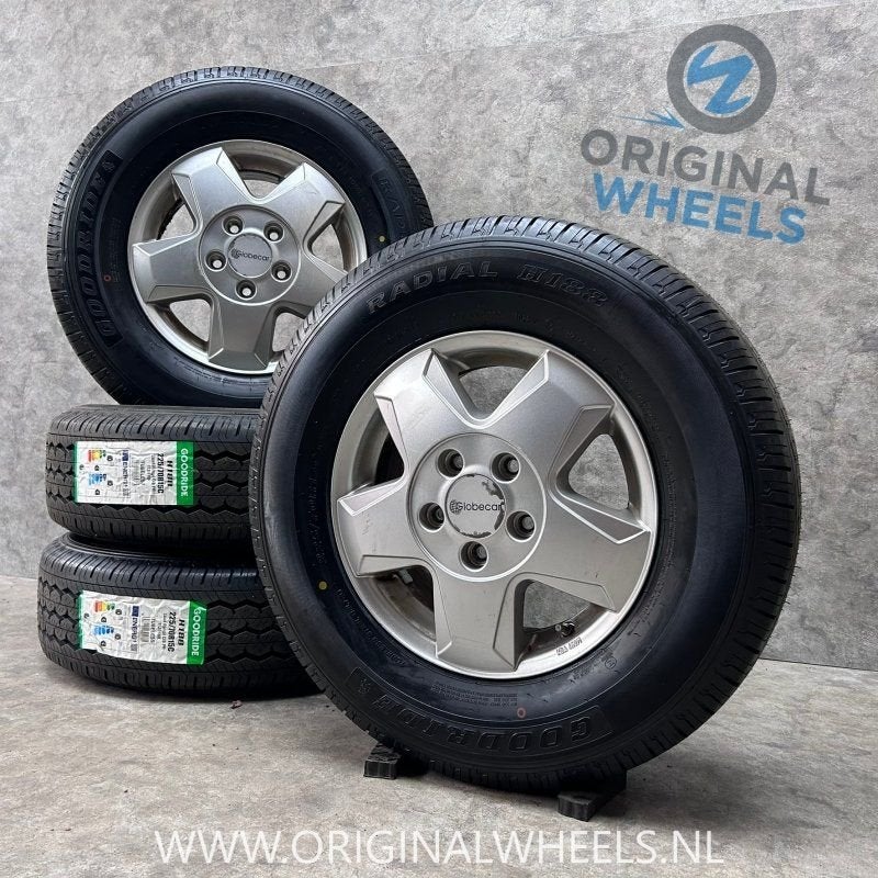 15 inch Globecar velgen + zomerbanden Ford Transit Custom, Gebruikt, 15 inch, -, -