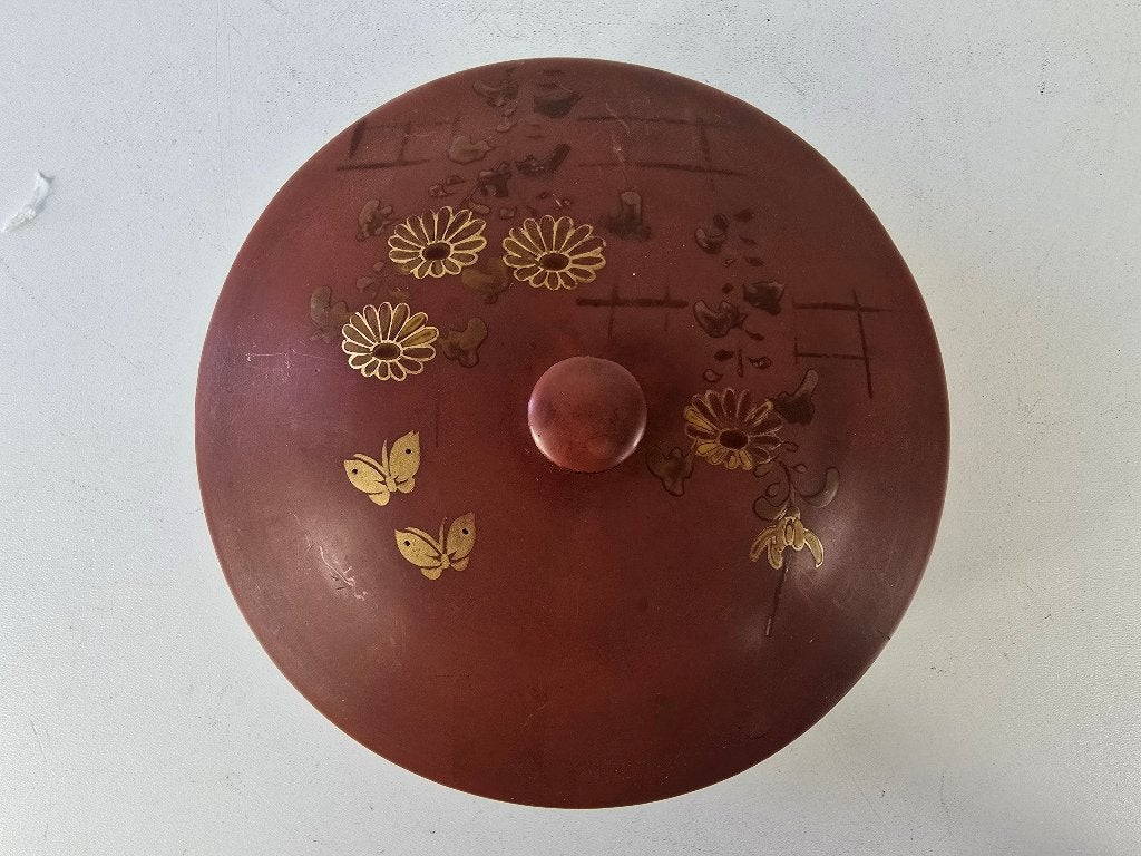Florale dekselbak, hout lak, Japan, 1e helft 19e eeuw (Edo), Antiek en Kunst, Ophalen of Verzenden