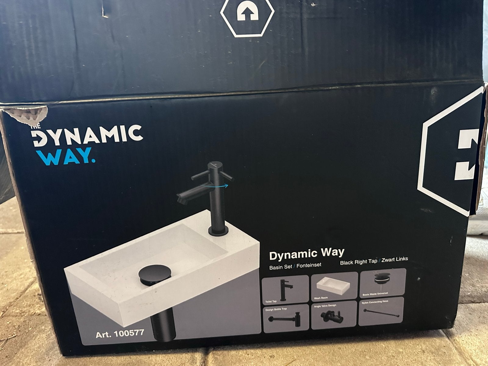 Dynamic Way Fonteinset - Nieuw in doos, Doe-het-zelf en Verbouw, Ophalen, Nieuw, Rvs, Wastafel