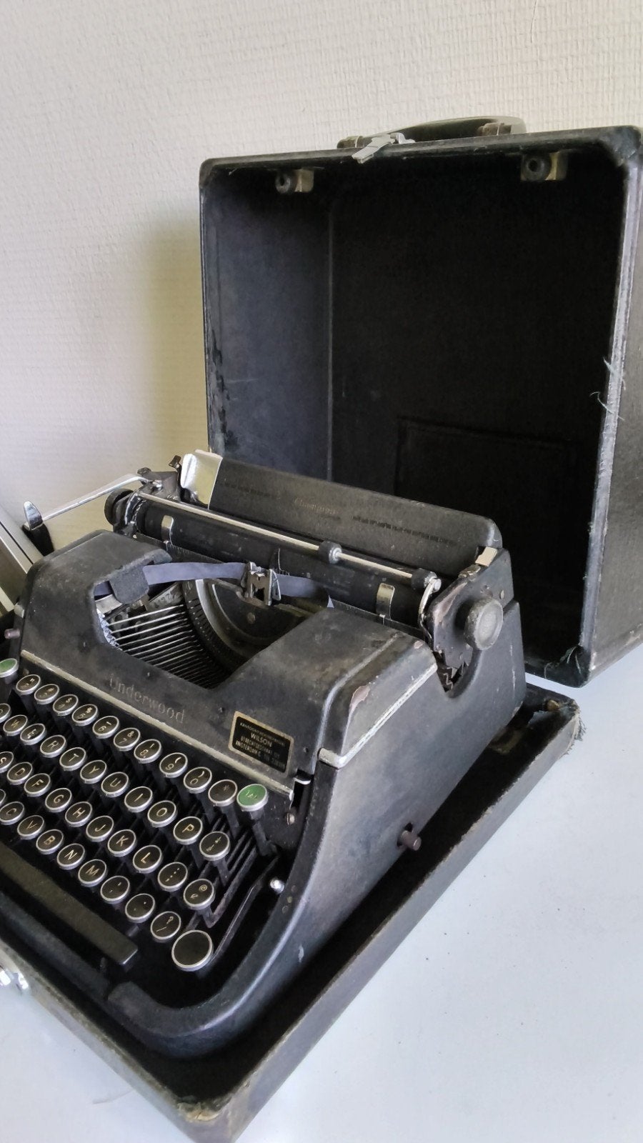 vintage underwood typemachine in reiskoffer, Ophalen of Verzenden, Gebruikt
