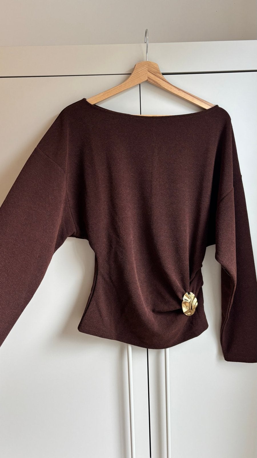 Nieuw met kaartje Zara bruine top en gouden detail, Maat 38/40 (M), Bruin, Ophalen of Verzenden, Zo goed als nieuw