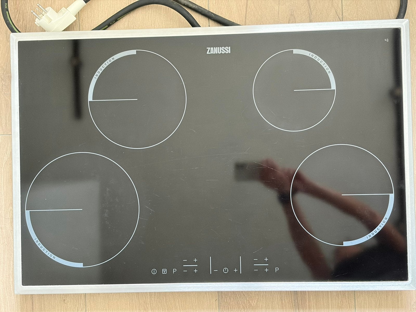 Zanussi inductie kookplaat 78 cm breed - inbouw, gebruikt, Ophalen, Gebruikt, 4 kookzones, Inbouw