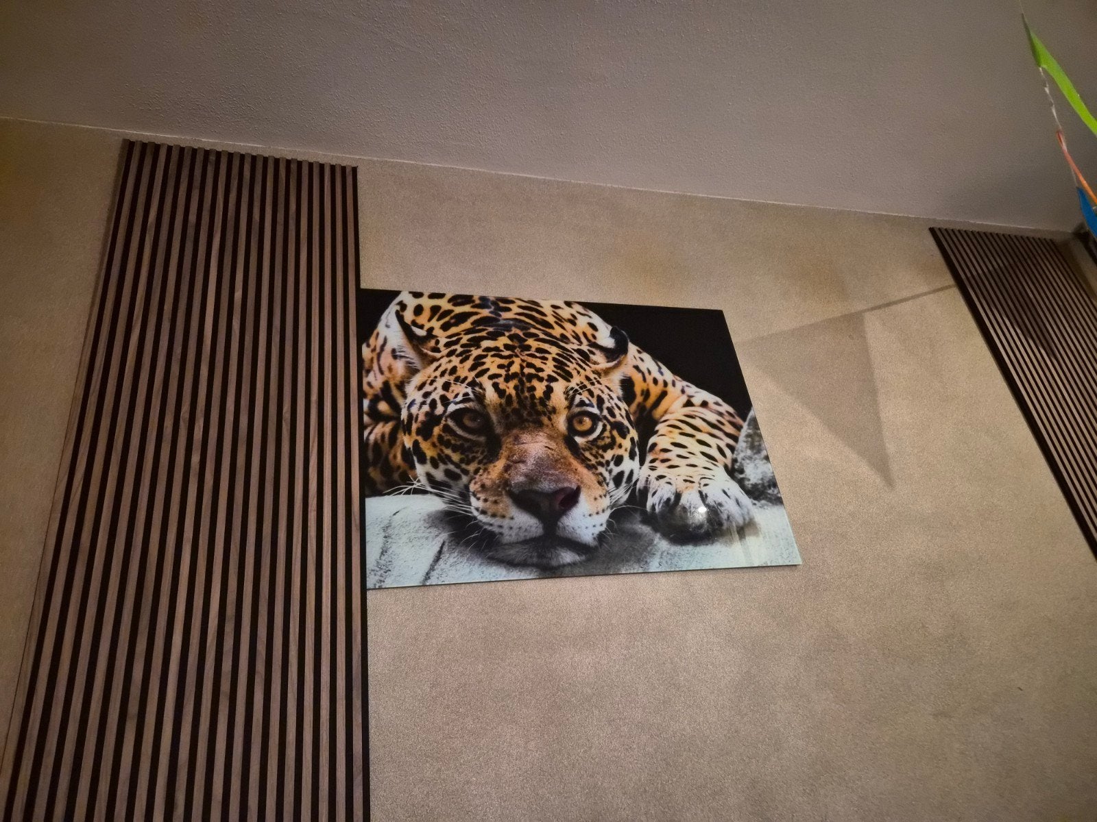 Mooie Panter Glas Foto - 100x70 cm, Ophalen, Schilderij