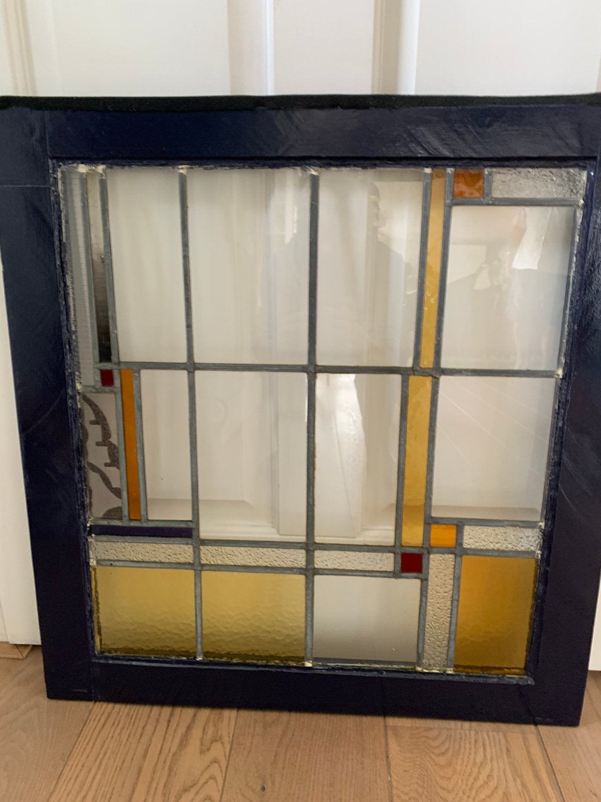 Glas in loodraam, 65 x 68,5, Gebruikt, Raamkozijn, Minder dan 75 cm, Hout
