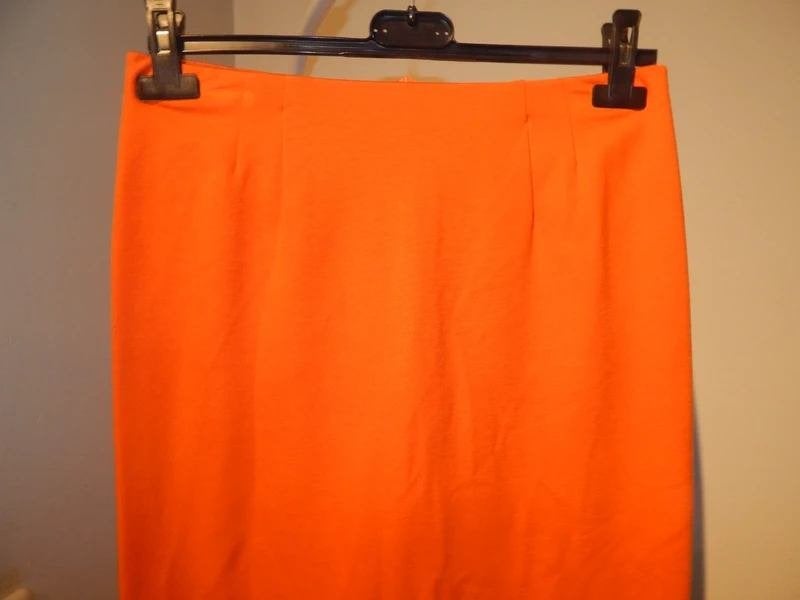 Missoni fijne fel oranje rok elastische taillen splitje It42, Verzenden, Oranje, Zo goed als nieuw, Knielengte