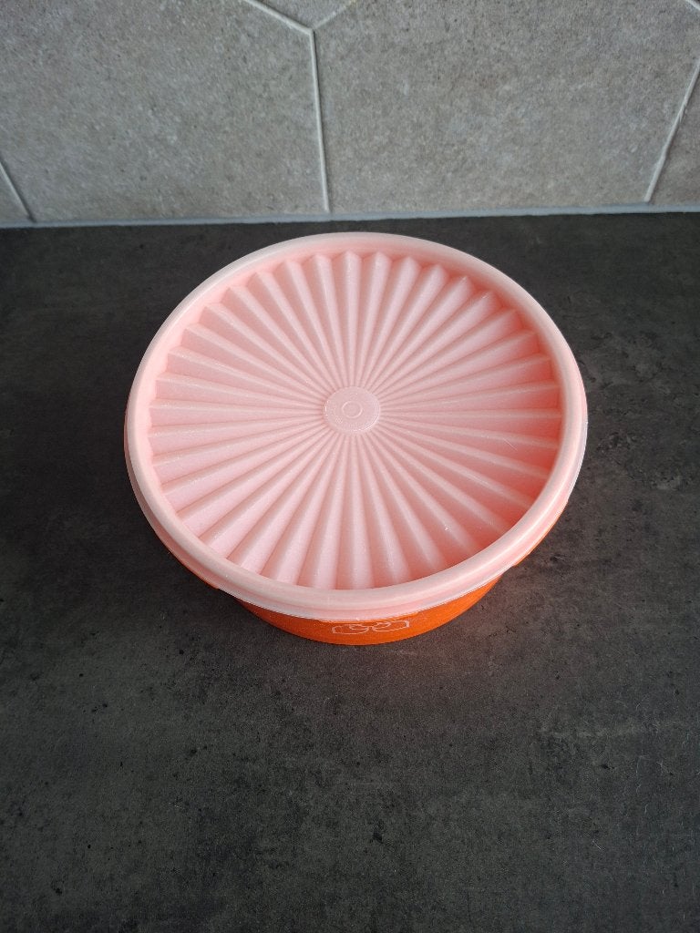 koektrommel tupperware, Gebruikt, Luchtdicht, Overige typen, Oranje