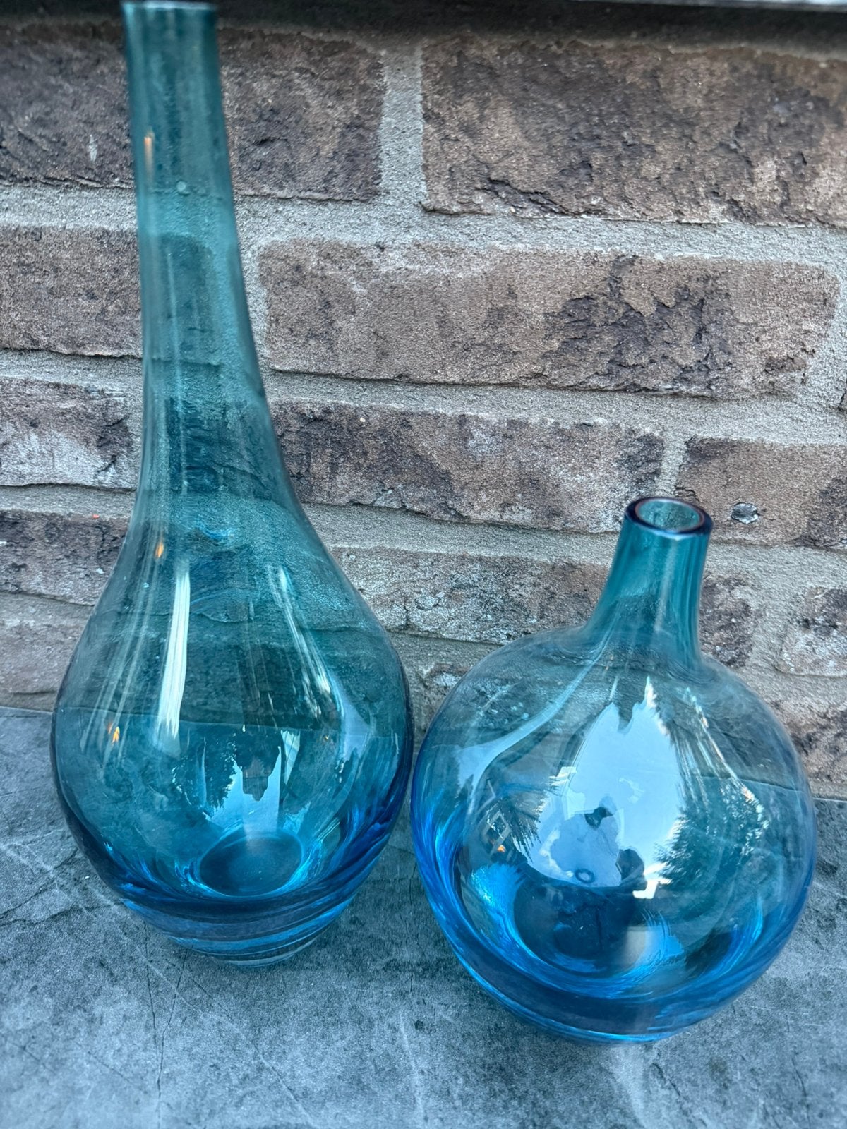 Vintage IKEA Salong vazen  Blauw/Turquoise Set van 2, Ophalen of Verzenden