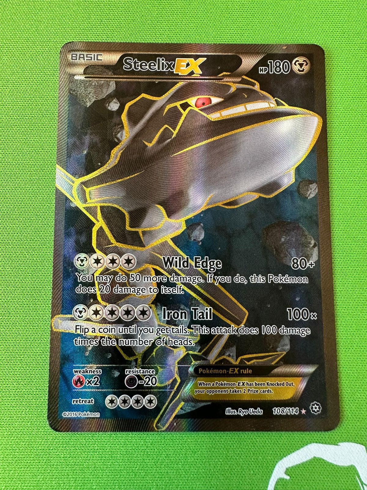 Steelix EX 108/114 Steam Siege Full Art Engels, Ophalen of Verzenden, Nieuw, Losse kaart, Foil