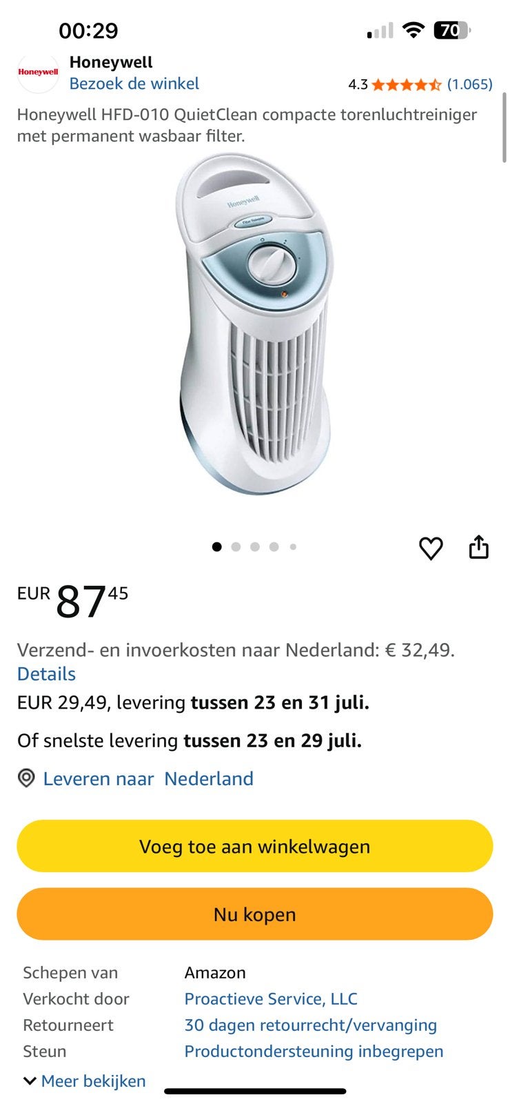Goedewerkende luchtreiniger, Ophalen of Verzenden, Zo goed als nieuw