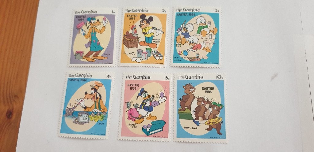 6227 gambia disney 1984 easterzegels, Verzenden, Overige landen