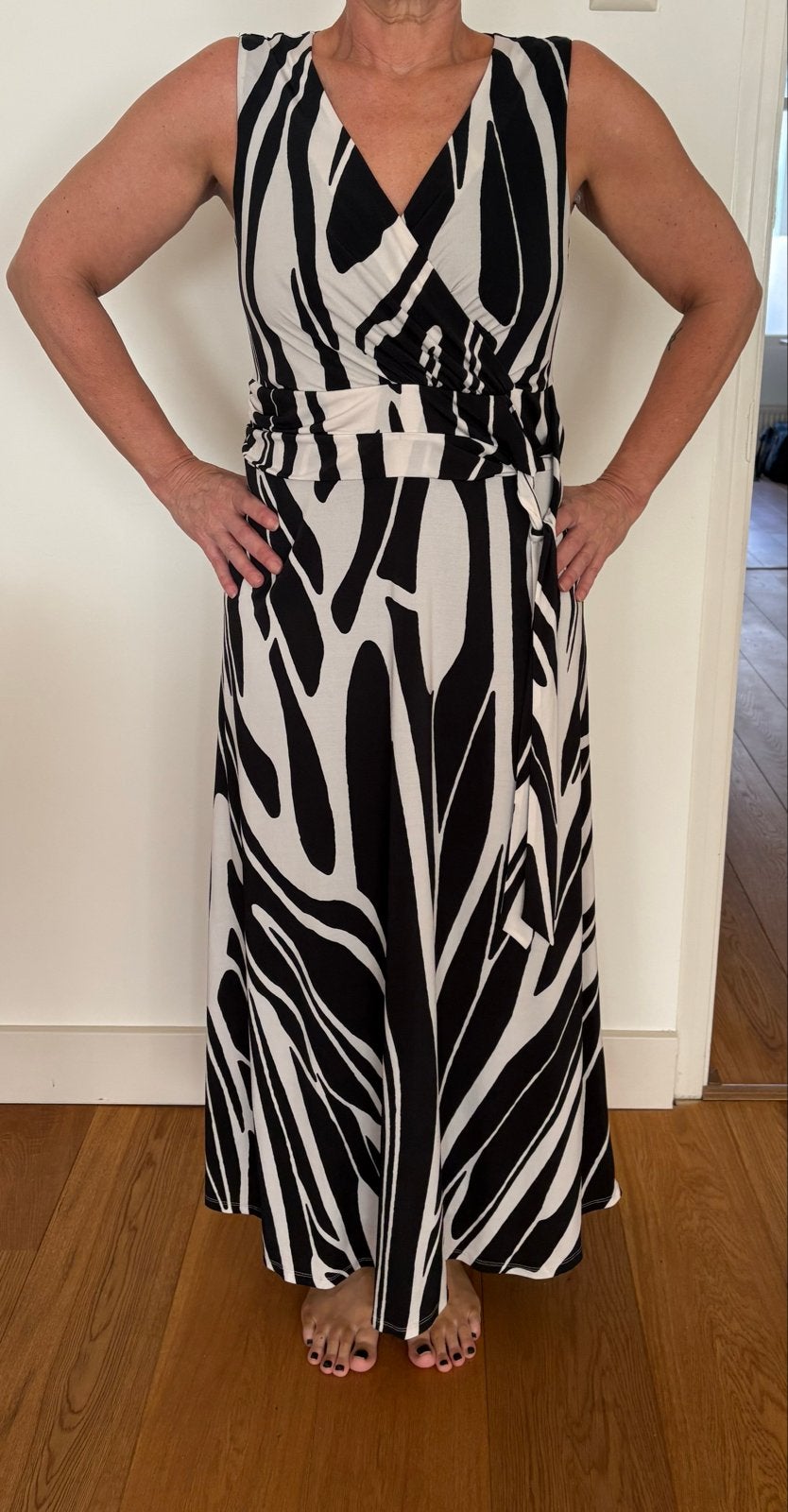 Mart Visser Maxi Jurk Zwart/Wit Zebraprint Maat 38, Kleding | Dames, Maat 38/40 (M), Zwart, Ophalen of Verzenden, Zo goed als nieuw