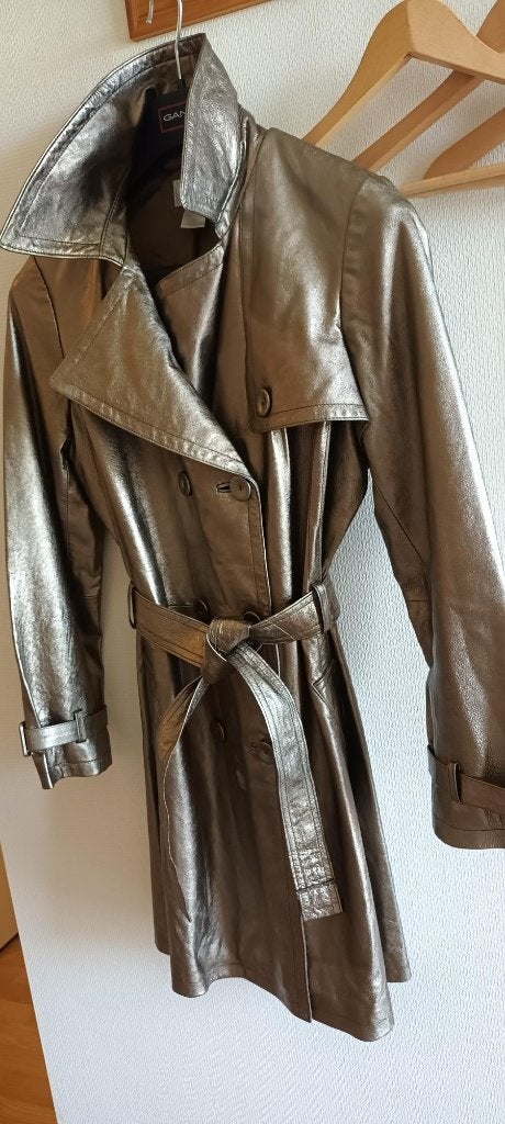 Leren Dames Trenchcoat, Kleding | Dames, Spiegel, Maat 42/44 (L), Ophalen of Verzenden, Gedragen