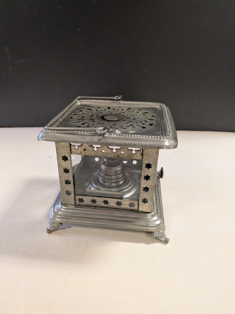 Antieke theelichthouder met brander, Ophalen of Verzenden