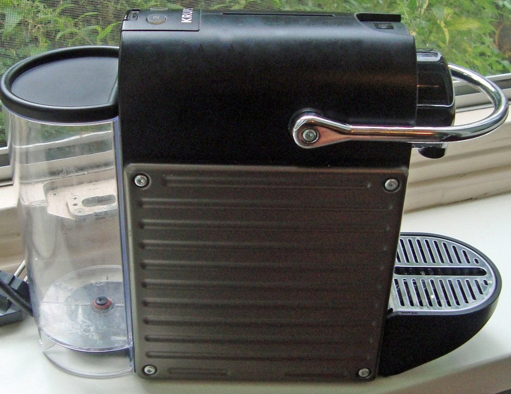 Nespresso Krups Pixie 'Electric Titanium', Witgoed en Apparatuur, Koffiezetapparaten, Zo goed als nieuw, Koffiemachine, 1 kopje