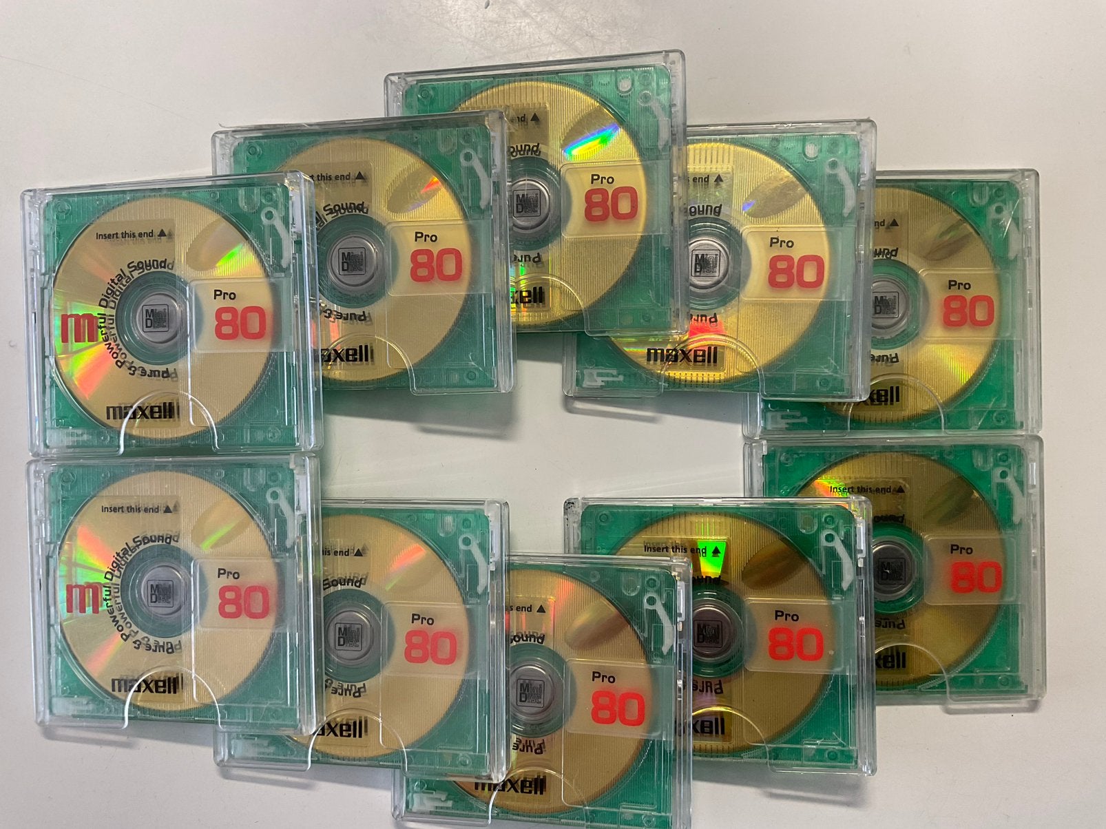 Minidisc’s. MAXELL GOLD PRO 80  10x als nieuw. 80 minuten, Ophalen of Verzenden