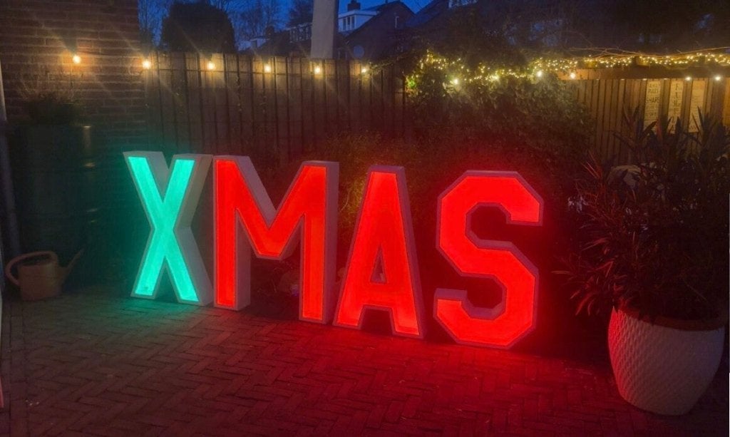 Lichtletters huren XMAS KERST kerstborrel, Hobby en Vrije tijd, Ophalen, Zo goed als nieuw, Kerst of Sinterklaas
